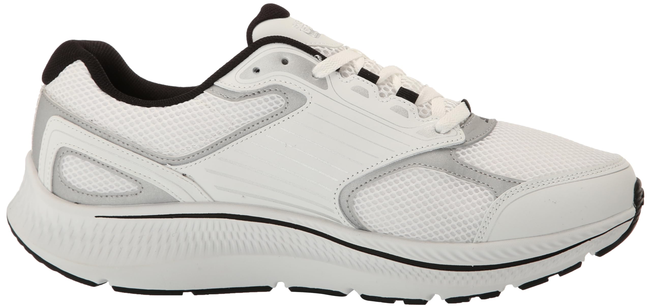 Skechers Herren Go Run Consistent 2.0 Silver Wolf Sneaker, Weiß/Silber, 41.5 EU Weit – Ansicht 6