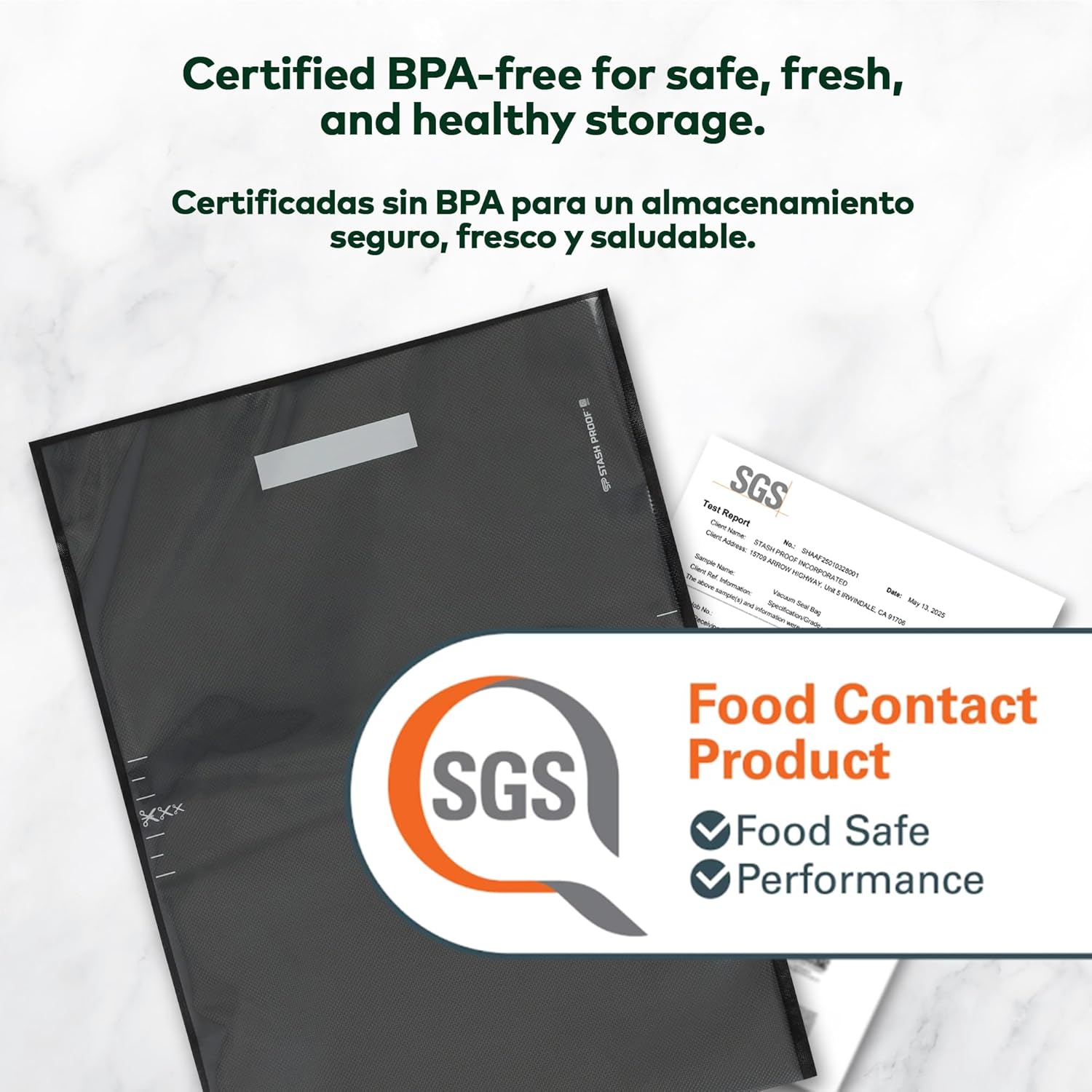 Vacuum Seal Bags 15" x 20" (50 Count) 5.5 Mil (Black and Clear) - BPA Free Commerical Grade Food Saver for Storage, Sous Vide, and Meal Prep Sealer Bag