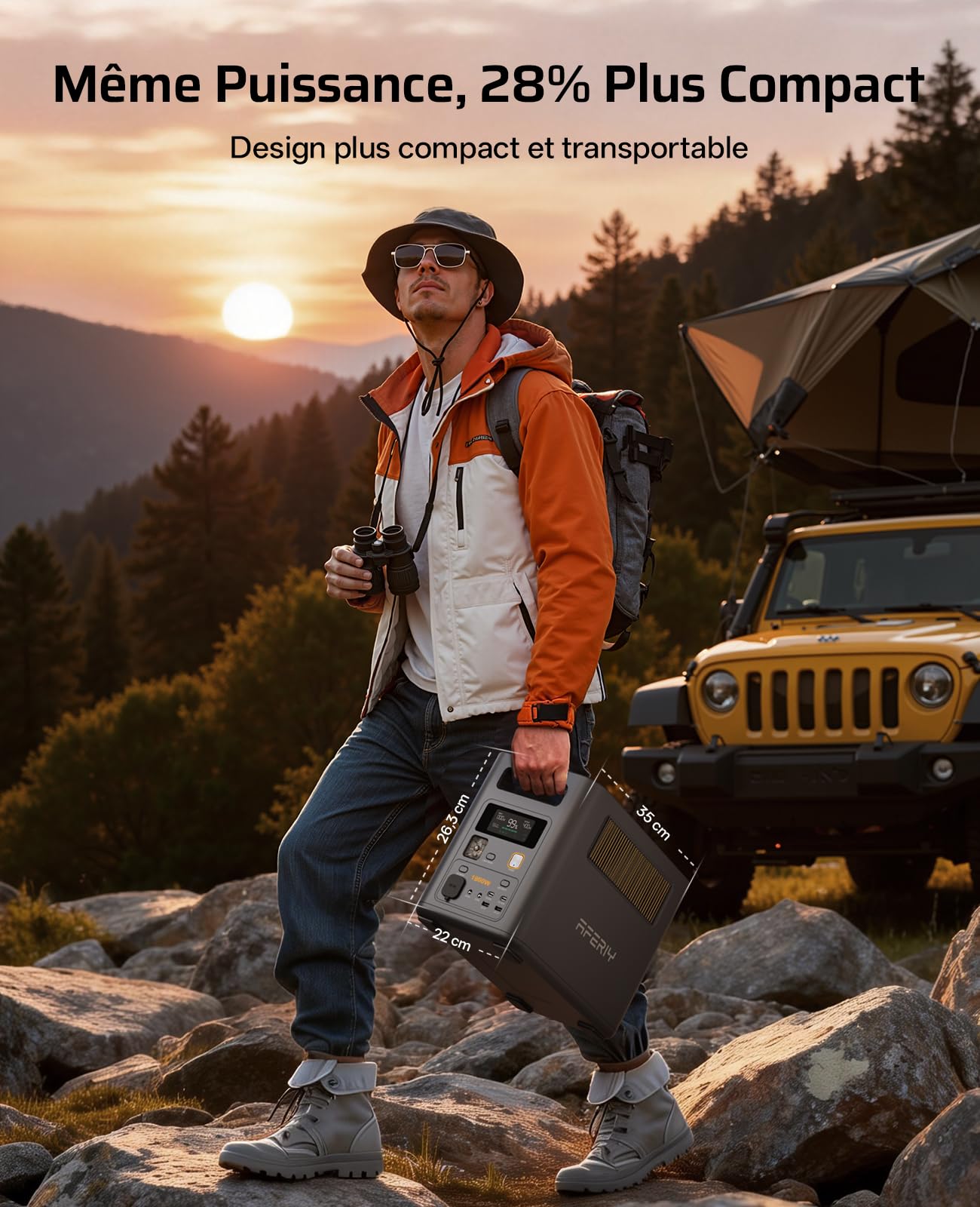 AFERIY P180 Pro Générateur Électrique Portable 1800W, Batterie Nomade Extensible à 5120Wh, Recharge Rapide 0-80% en 36Min, BMS, UPS＜10ms, Station Électrique Solaire pour Camping, Panne de Courant, RV