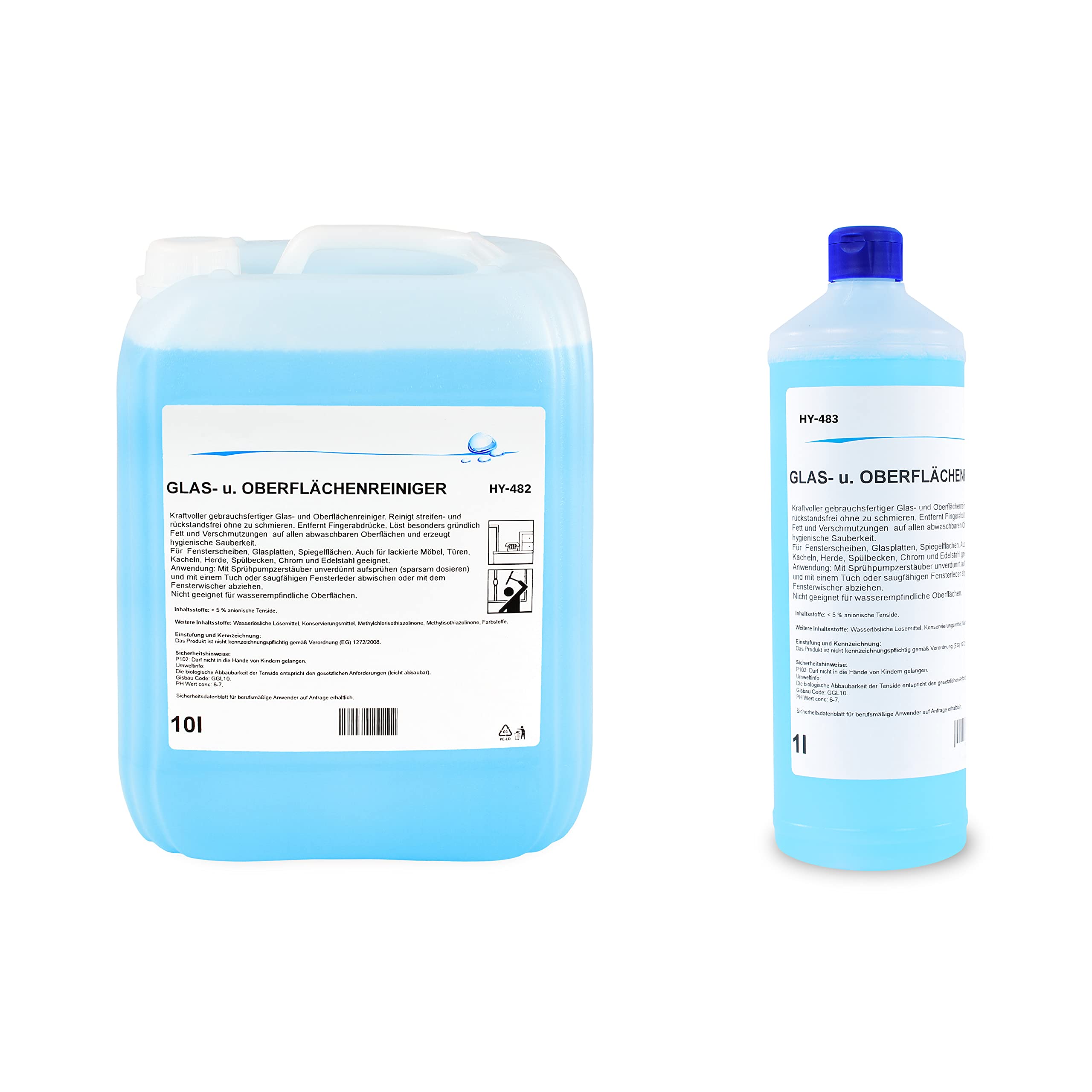 12 x 1 Liter- & Oberflächenreiniger | streifenfreier Glanz | starke Fettlösekraft | alkoholfrei | besonders materialschonend |Profi Qualität - MADE IN GERMANY