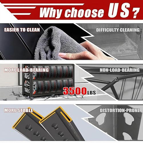 Miniatura 3 de Estantería de garaje de acero resistente de 5 niveles de 72 pulgadas de alto, capacidad de 3500 libras, almacenamiento de garaje y sótano,