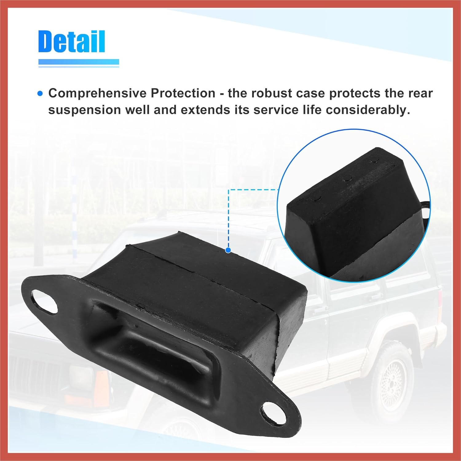 ACROPIX 2 Pcs 3'' Rear Suspension Bump Stop for Jeep XJ Cherokee 1987-2001 for Jeep M-J Comanche 1987-1992 Leaf Spring Jounce Bumper Replace 52004297 Car Parts