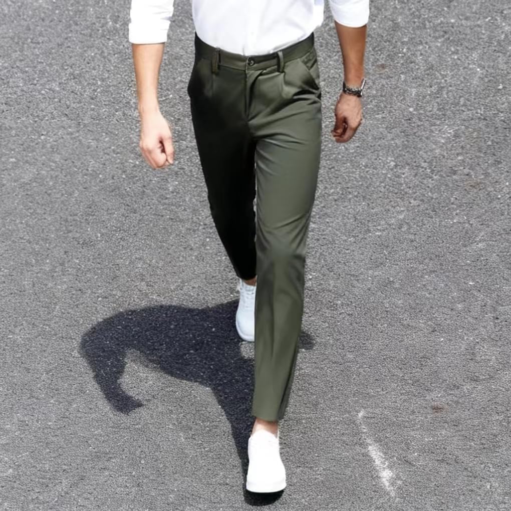 Men's Dress Pants, Straight Fit Slight Stretch Business Office Wear