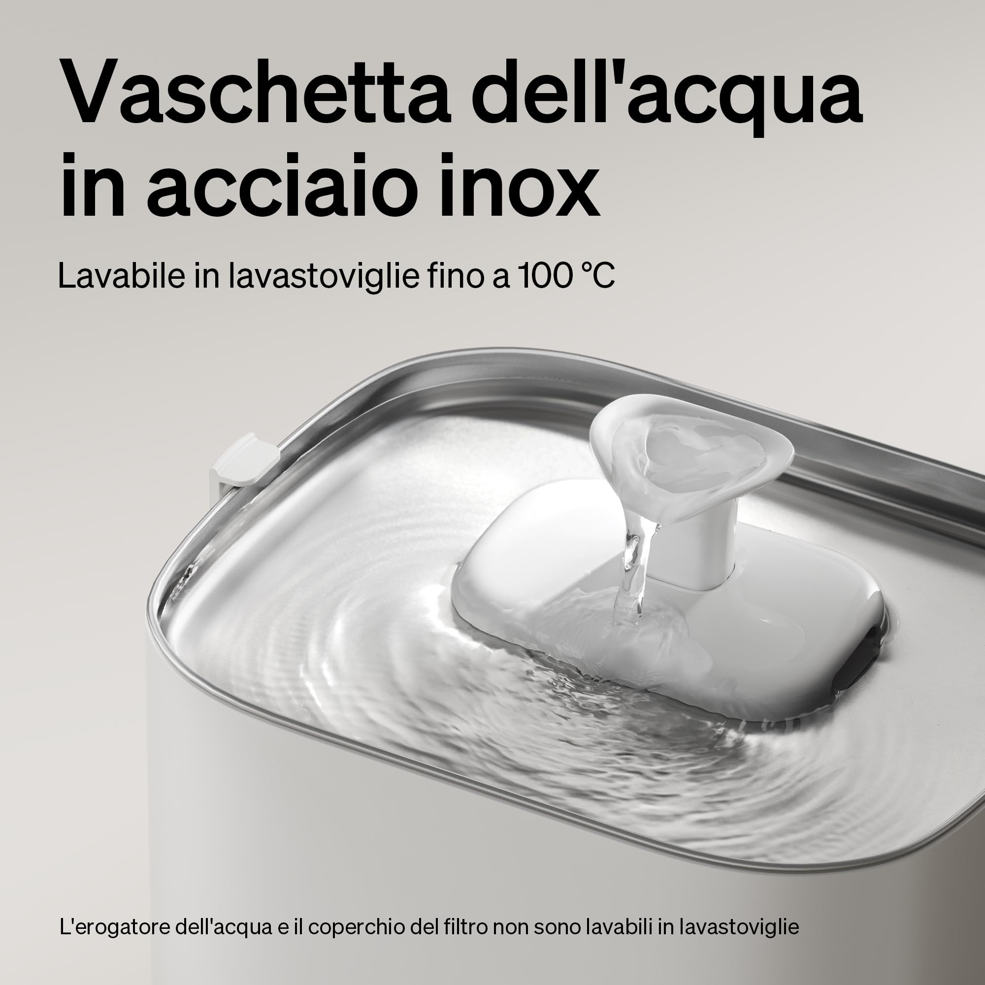 PETLIBRO Fontana per Gatti Upgrade, Senza Fili e a Batteria, Monitoraggio App 3L/101oz, Fontana Dockstream 2 con Vassoio in Acciaio Inossidabile, Dispenser d'Acqua per Cani WiFi 5GHz