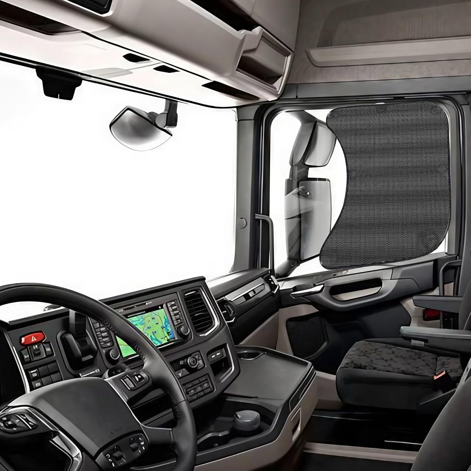 Pacify 2 Pcs Semi Truck Window Shades with Suction Cups Side Window Sun Shades UV Protection Semi-Truck Interior Accessories Curtains for Freightliner Cascadia 23.6x21.6inch