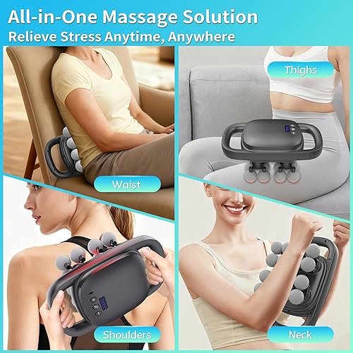 Miniatura 5 de Pistola de masaje de 16 cabezas, masajeador de percusión de tejido profundo con 99 niveles de intensidad para cuello, espalda, hombros, piernas