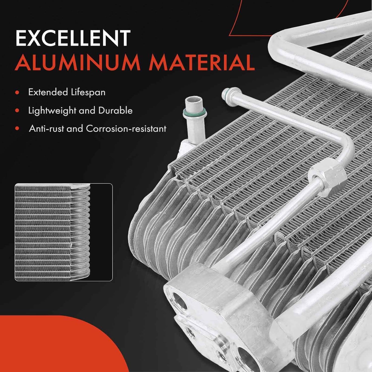 A-Premium Rear A/C Evaporator Core Compatible with GMC Sierra 2500 2003-2004, Yukon XL 1500/2500 2000-2006 & Chevrolet Suburban 1500/Suburban 2500 2000-2006 & Cadillac Escalade ESV 2003-2006