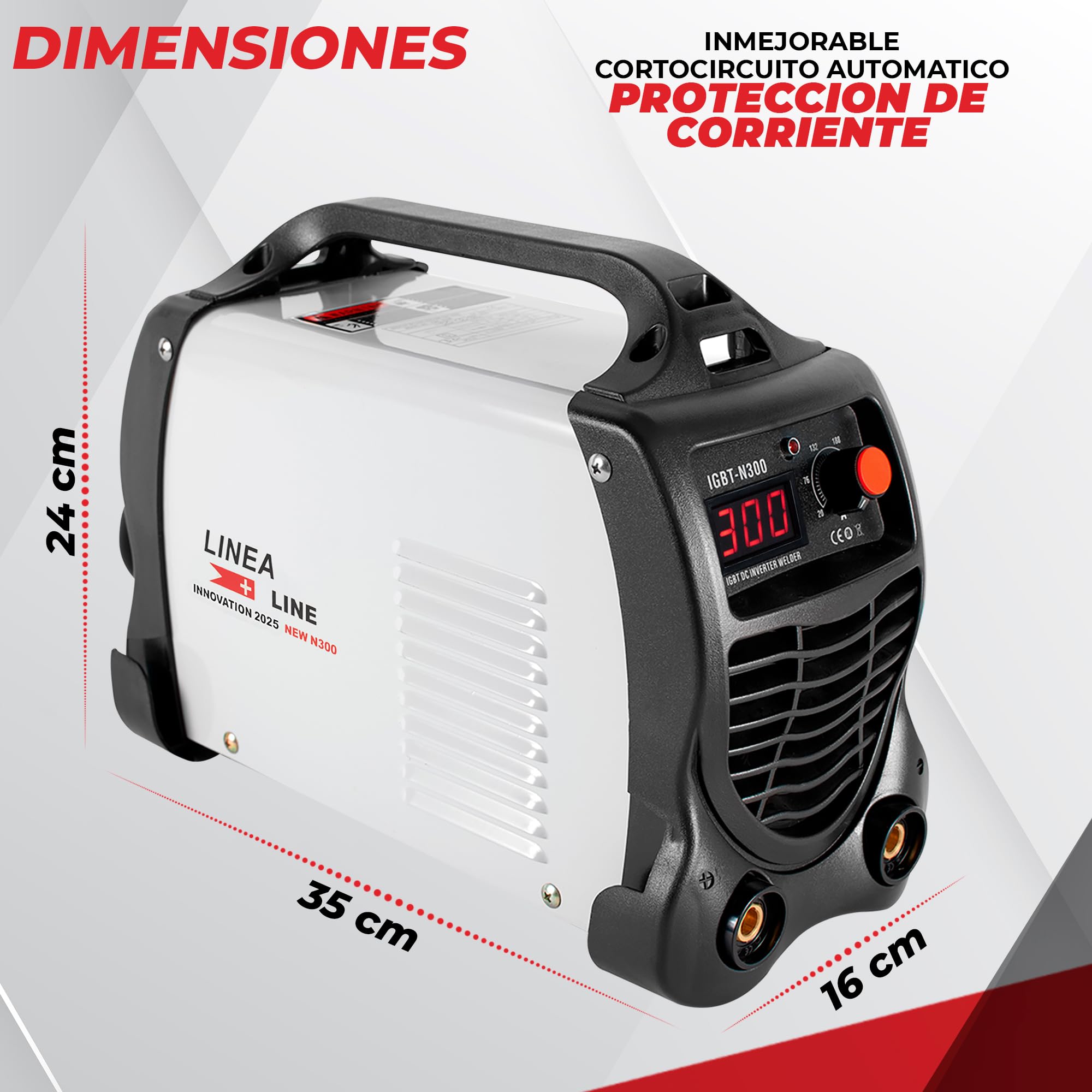 LINEA Soldador Inverter profesional 300A, Maquina de Soldar Electrodo | con GUANTES DE SOLDAR, Soldador Electrodo, Grupo de Soldar IGBT, Soldadora Inverter Soldadura