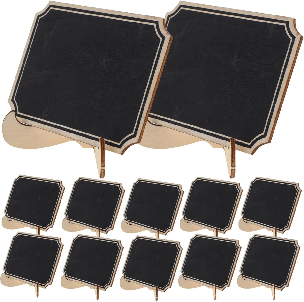 20pcs Small Chalkboard Signs with Rounded Corners, Mini Erasable Blackboards for Desktop Message Display, Café and Wedding Decorative Memo Boards