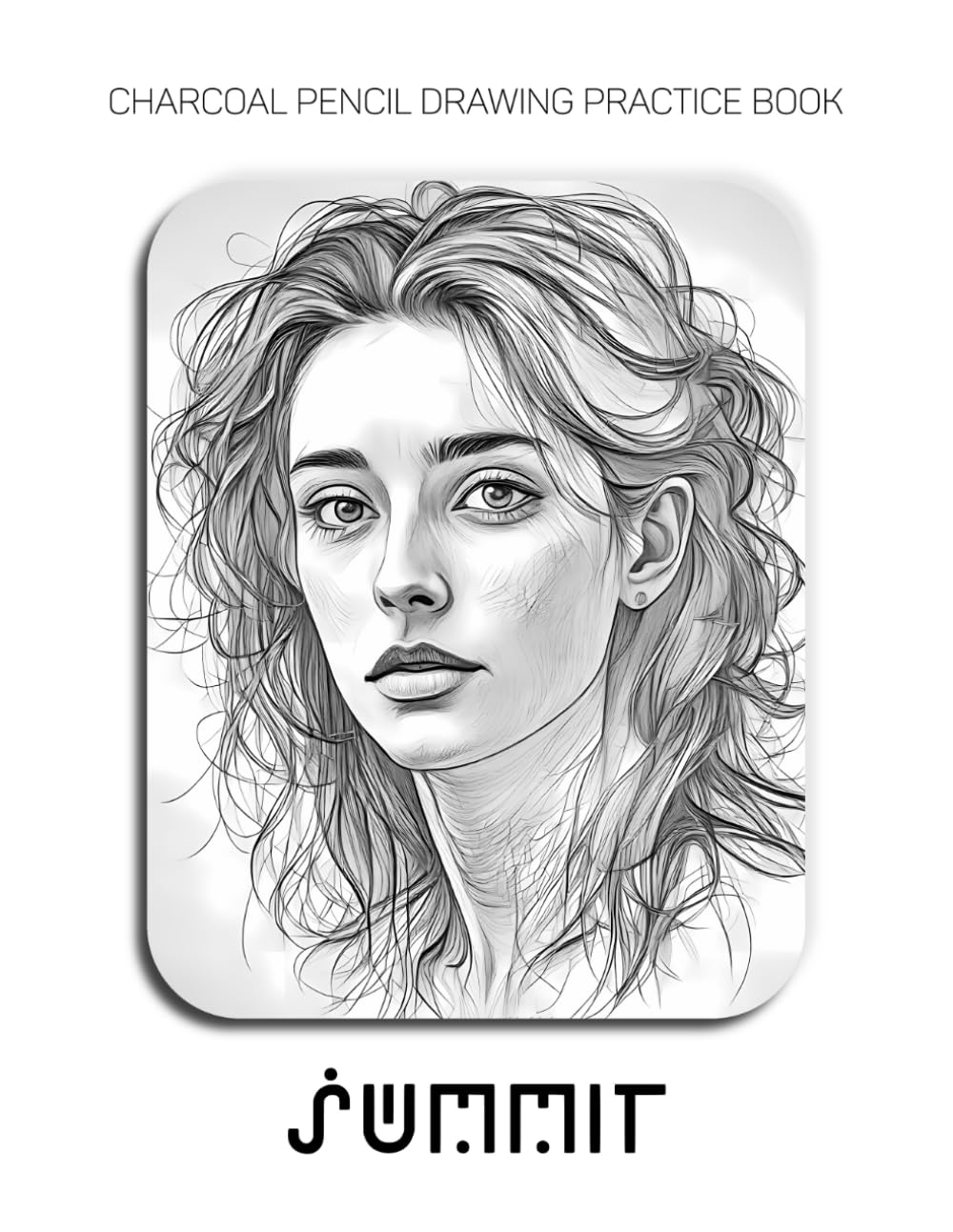 Charcoal Pencil Drawing Practice Book - Summit: Mastering the Upward Gaze, Luminous Shading, and Professional Portrait Realism