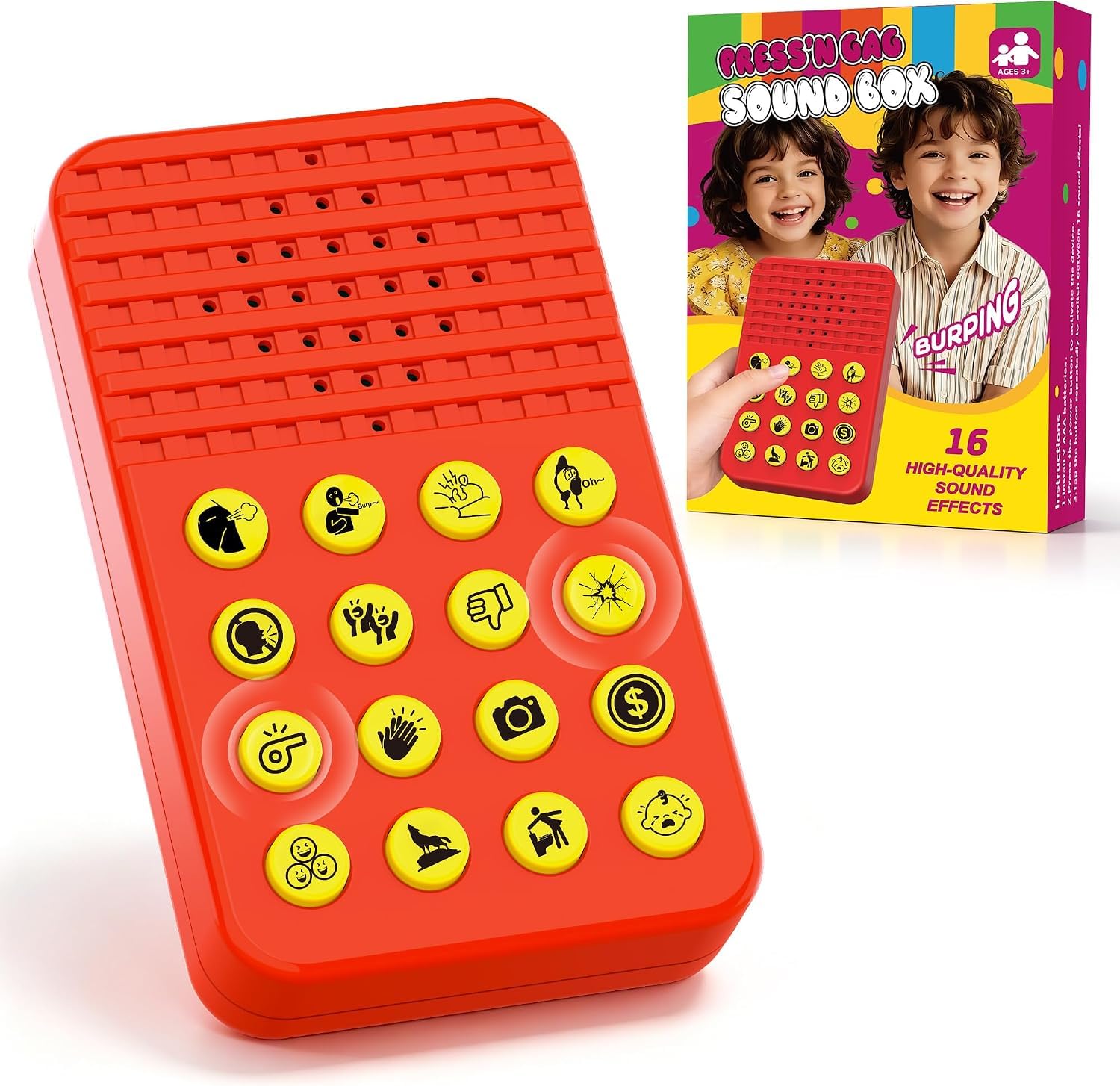 JoyJoyful Sound Effects Machine, Interactive Prank Toy for Boys Ages 5 6 7 8 9 10 Year Old Boy Gifts, 16 Hilarious Sounds, Prank Cool Stuff Sound Machine