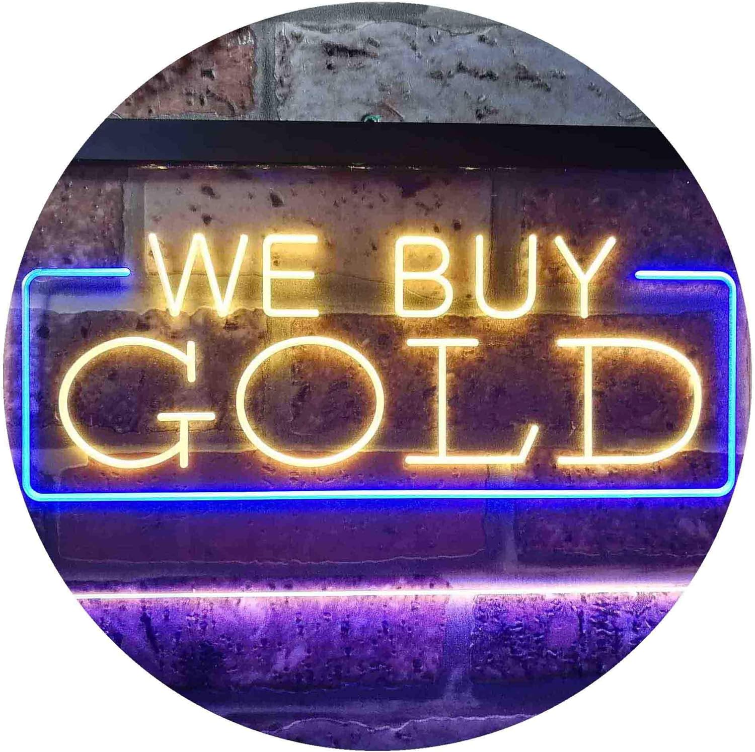 ADVPRO We Buy Gold Shop Dual Color LED Neon Sign Blue & Yellow 16" x 12" st6s43-i3509-by