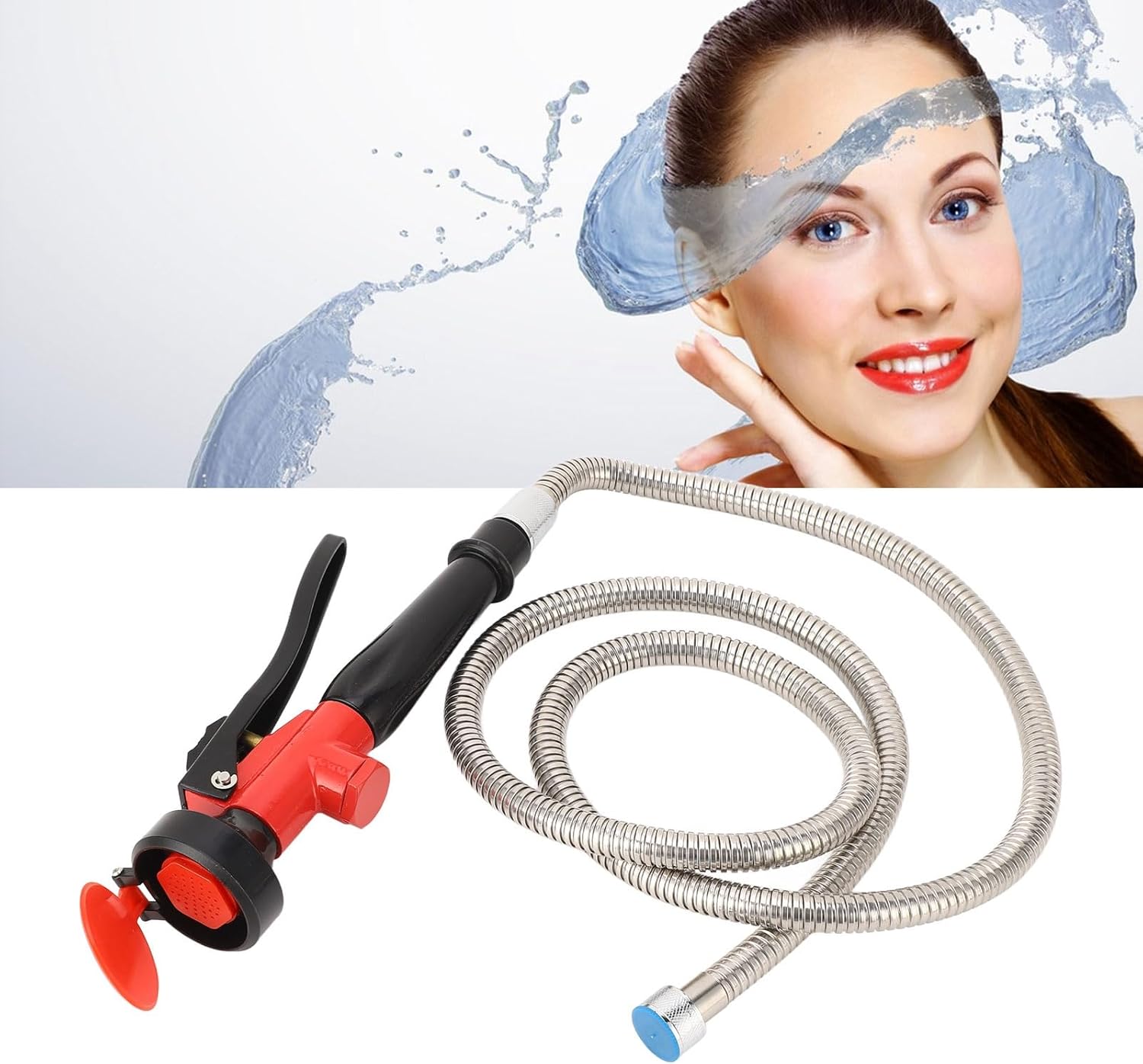 Fockety Eyewash Station Drench Hose Eye Wash Station, DN15 Handheld Eye Wahing Spray Head Face Flush Shower with Drench Hose, Eye Wash Unit for Lab and Industrial Use