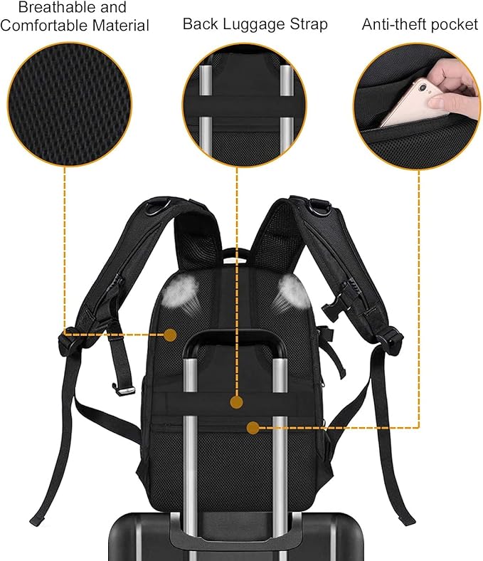 Mochila para Cámara MOSISO Impermeable 15-16 Pulgadas Negro miniatura 8