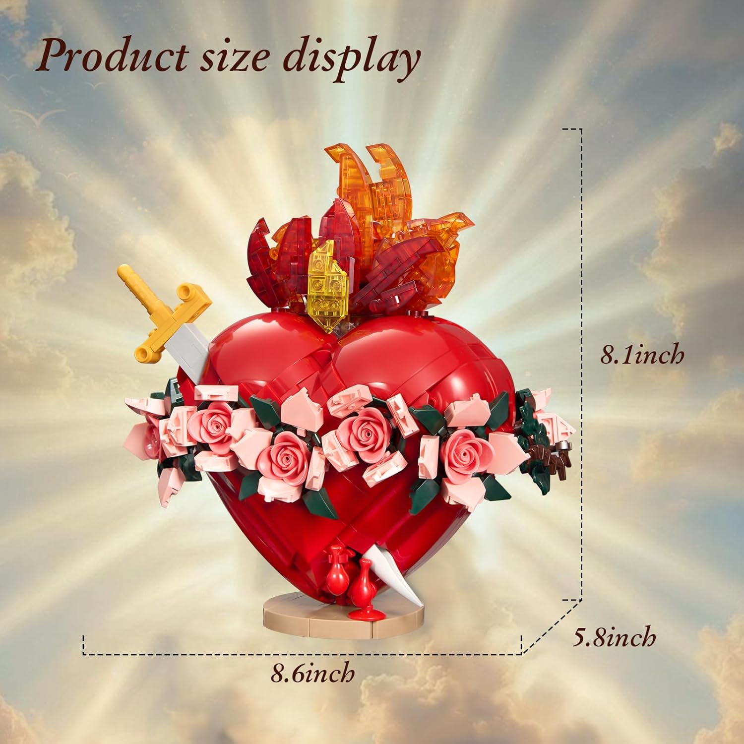 Sacred Heart of Mary Building Block Set, Immaculate Sacred Heart Building Model, Compatible with Lego Jesus Toy Decoration for Prayer Room, Christian, Easter, Religious, for Adults (771 PCS) - Image 4