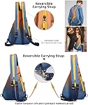 Canvas Sling Bag - Small Crossbody Backpack Shoulder Casual Daypack Rucksack for Men Women Outdoor Cycling Hiking Travel