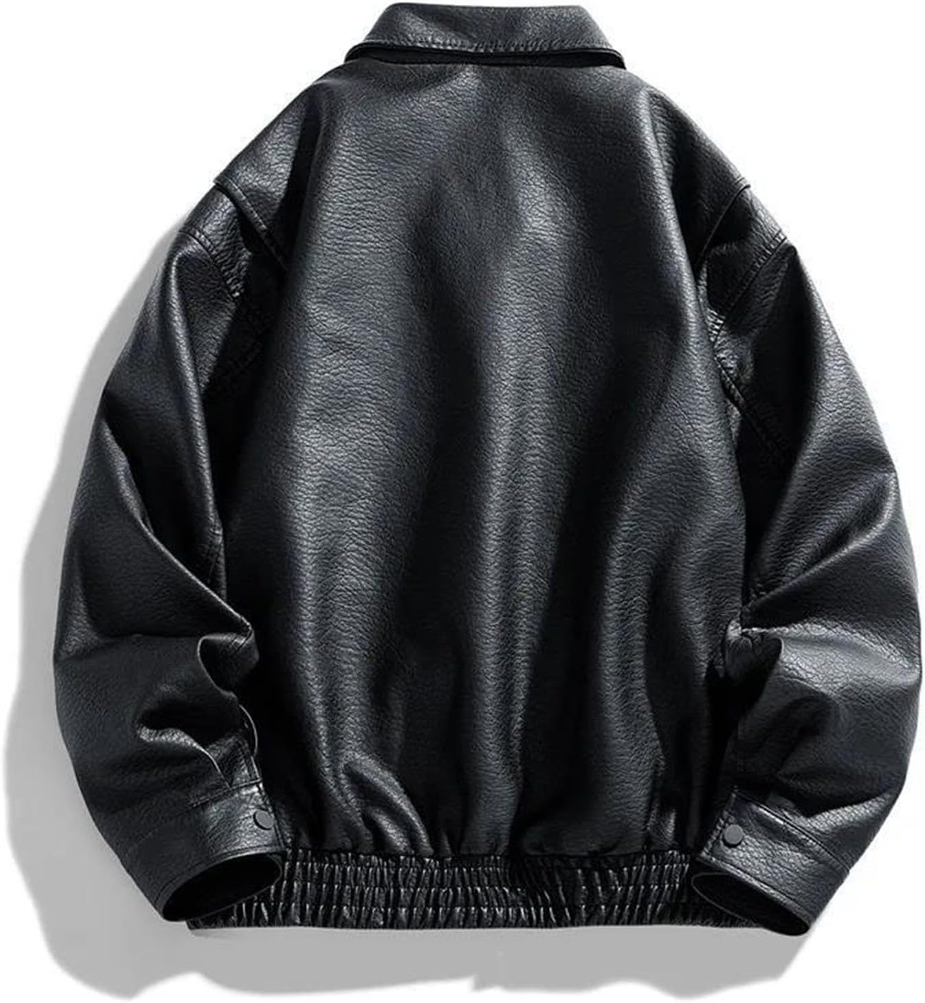 Mens Spring Casual Motorcycle Soft Lightweight Faux Leather Jacket Coat