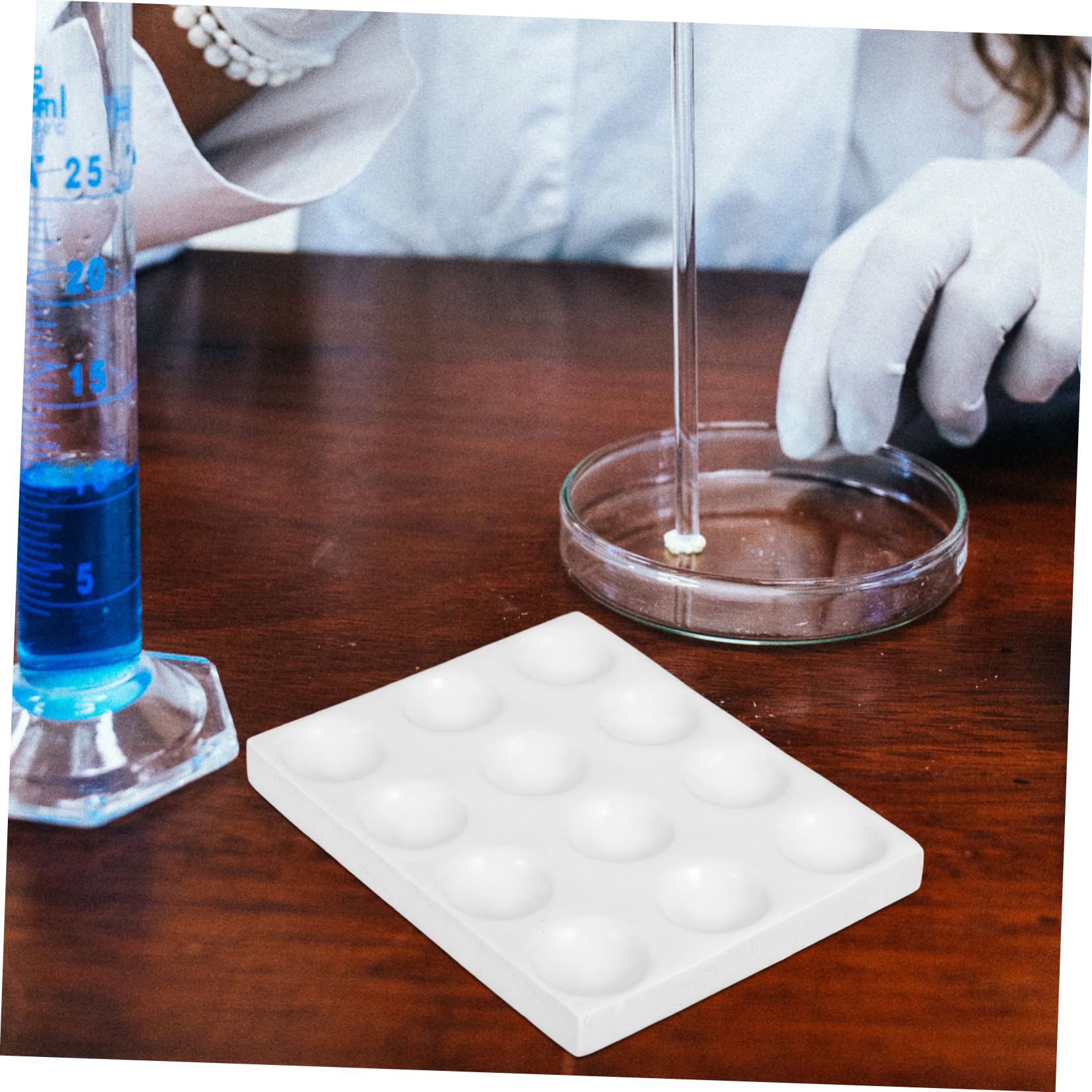 Gatuida 4pezzi Piastra Reazione Ceramica Per Esperimenti Chimici Strumento Laboratorio Versatile e Resistente All Usura Per Operazioni Di Reazione e Analisi