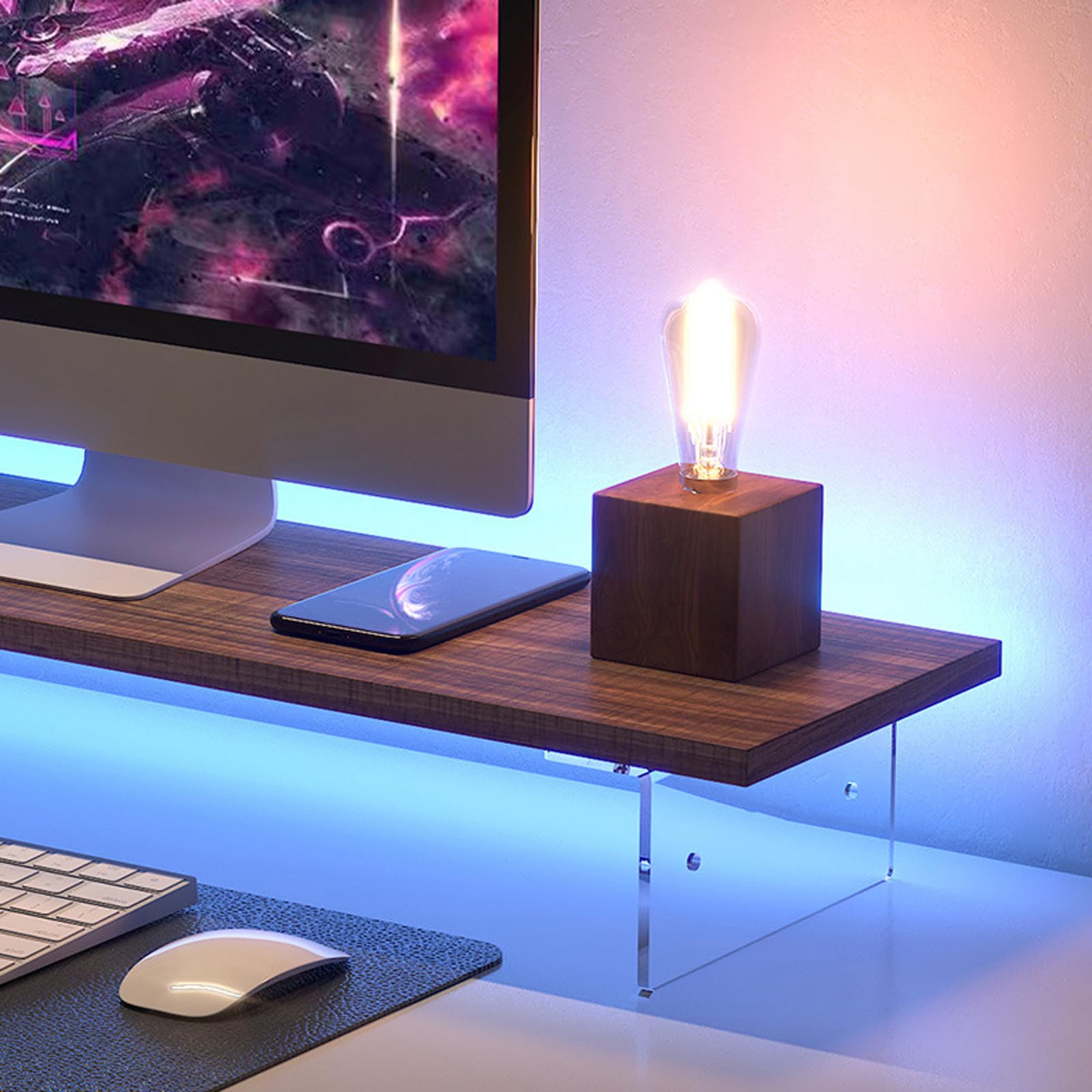 Monitorständer aus Holz, PC-Bildschirmerhöhung, Schreibtisch-Monitorhalter, ergonomischer Computer-Bildschirm, Erhöhung, Laptop-Ständer, Büro-Schreibtischzubehör für eine bessere Körperhaltung