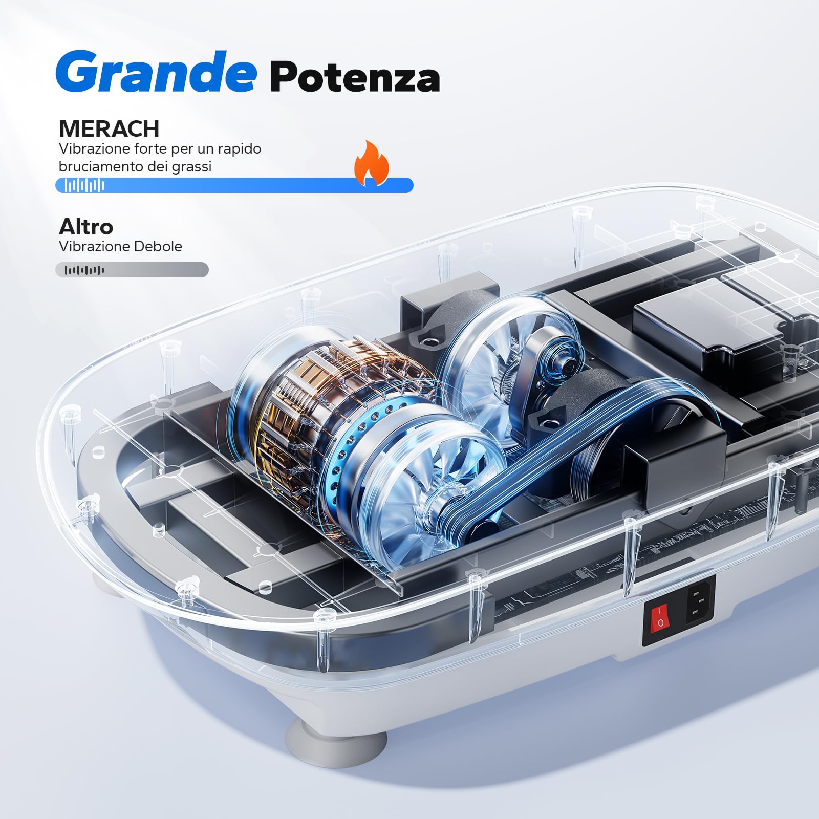 MERACH Pedana Vibrante Dimagrante, Pedana Vibrante Silenziosa e Compatta per Modellare il Corpo e Rilassarsi, Con Comodo Cuscinetto in Silicone, Display a LED e Telecomando