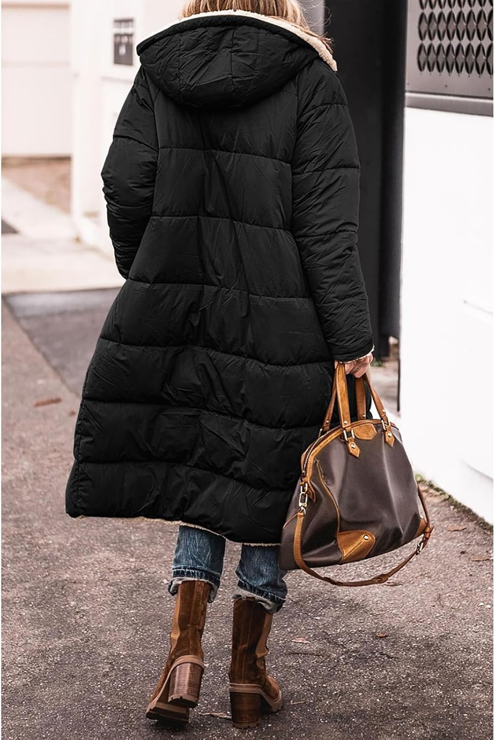 Long Puffer Coat Women Winter Warm Down Coats Parkas Oversized Shearling Fleece Jackets Womens Hooded Puffer Jacket