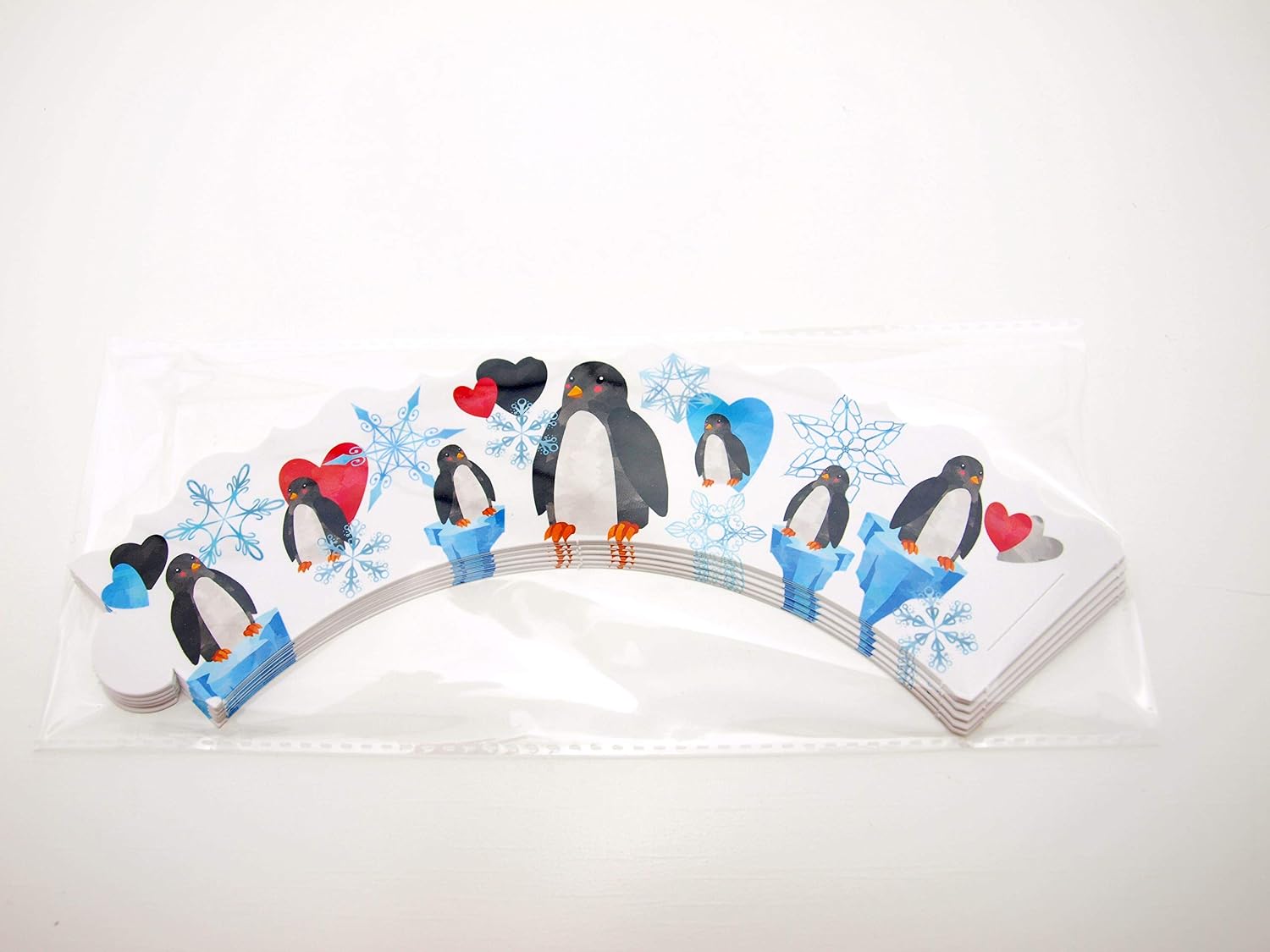 Penguin Party Supplies Cupcake Wrappers (12 Pack) - "Winter ONEderland" 1st Birthday Decorations, Snowy Arctic Winter Baby Shower Favors, Black & White Penguins Party image 4