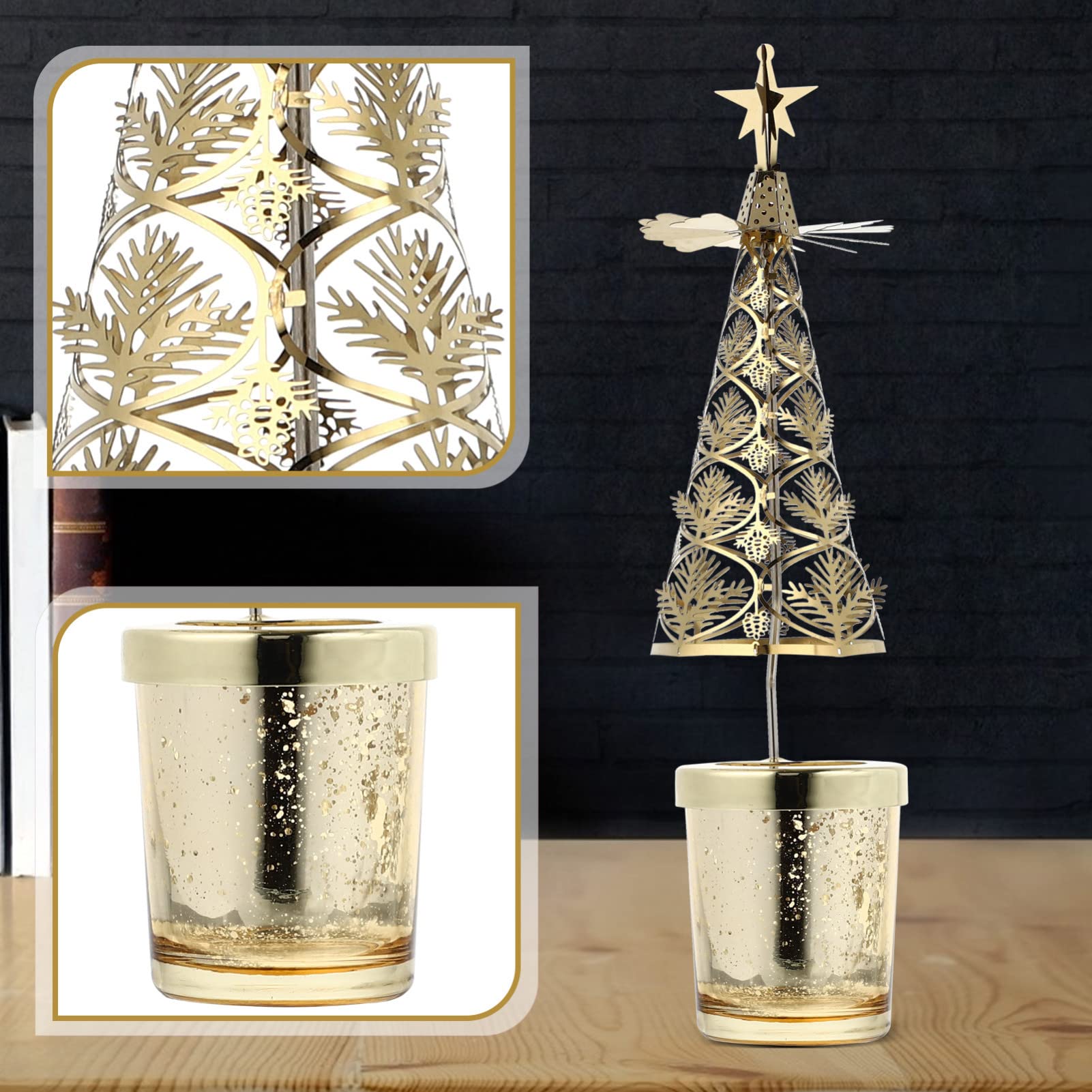 Roterende kandelaar voor bruiloft decoraties kandelaar romantische Valentijnsdag kaars standaard kandelaars tafeldecoratie (kleur: gouden elf Roterende kandelaar voor bruiloft decoraties kandelaar romantische Valentijnsdag kaars standaard kandelaars tafeldecoratie (kleur: gouden elf