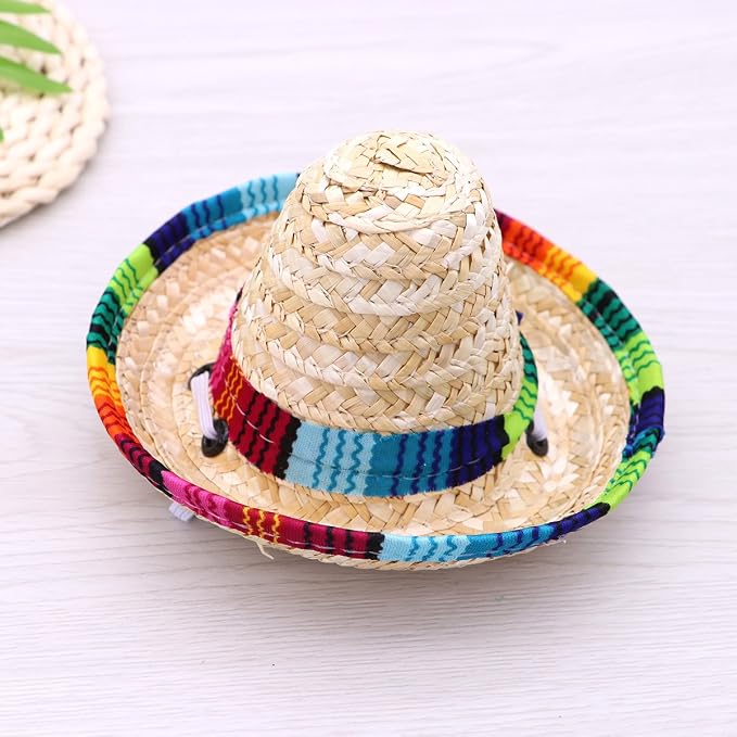 Sombrero divertido para perro disfraz mexicano, tamaño grande miniatura 8