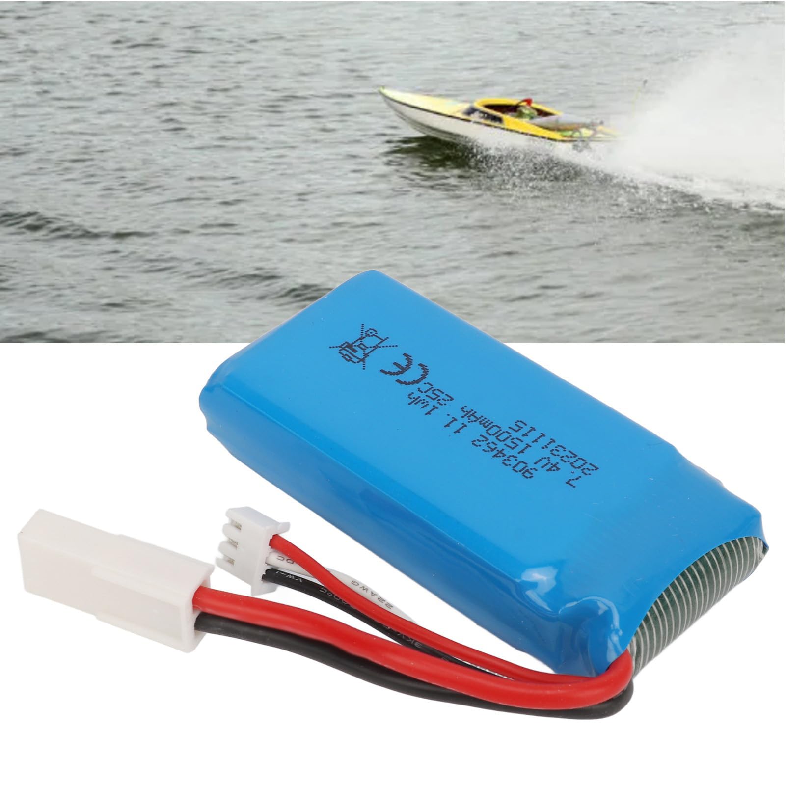 Barco RC Batería de Litio de 7,4 V 1500 mAh Protección Ligera contra Cortocircuitos contra sobrecargas para Barco de Control Remoto V913 L969 K959 con Enchufe EL-2P