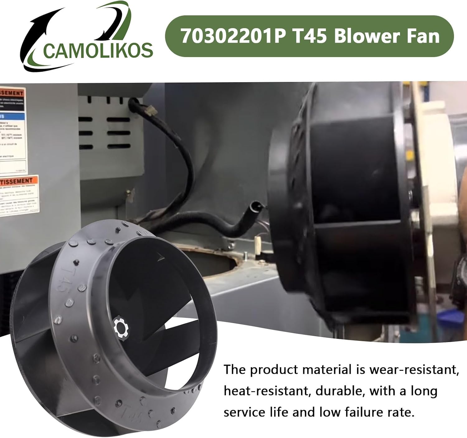 1PC 70302201P T45 9.51 Od Dryer Blower Fan Assembly Compatible with Speed Queen, ALLIANCE,HUEBSCH, IPSO Replace TU21755 70302201