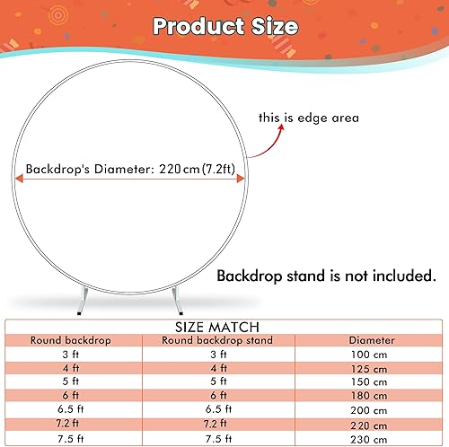 Miniatura 8 de Cubierta de fondo redonda dorada de 7.2 pies, cubierta de fondo redonda negra para decoración de cumpleaños, suministros de decoración de fiesta,