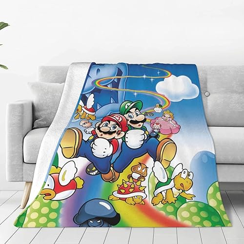 Manta de dibujos animados de 50 x 40 pulgadas, manta de franela suave de microforro polar antibolitas para silla, dormitorio, sala de estar, sofá