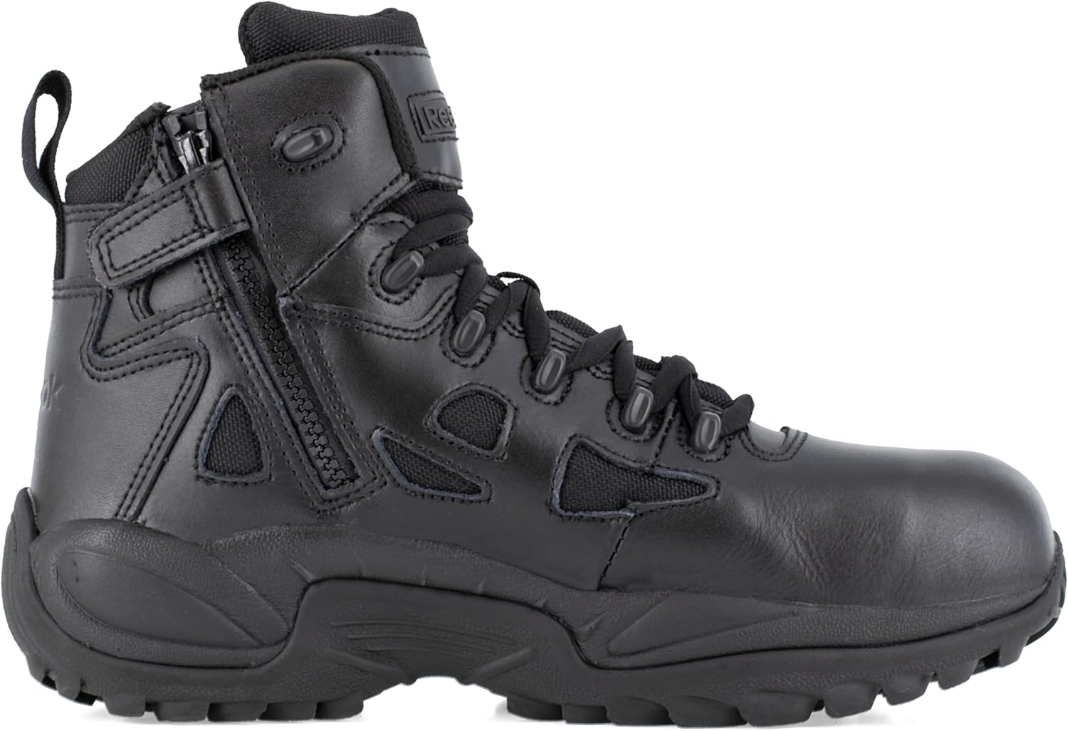 Reebok mens Rapid Response Rb Safety Toe 6" Stealth With Side Zipper Military Tactical Boot, Black, 10.5 US - Image 4