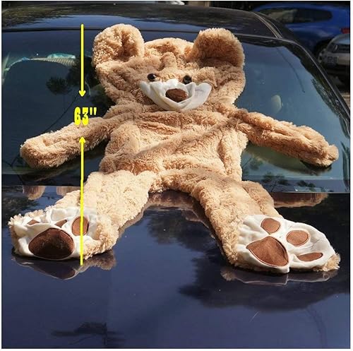 Vista 2 de Funda de oso de peluche de tamaño real de 5.2 pies, suave abrigo gigante sin relleno, oso marrón para bricolaje con novia o amante (63.0 in)