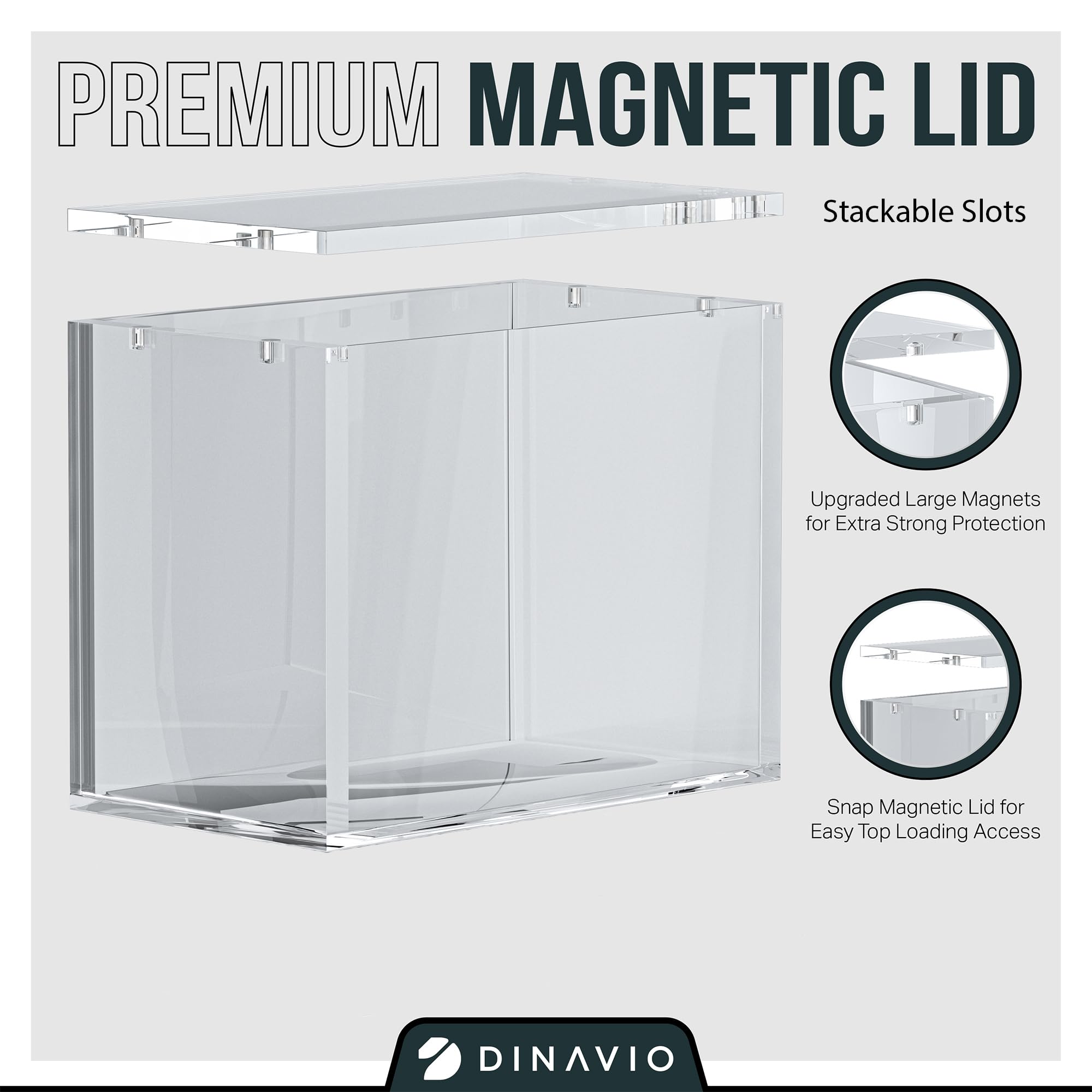 Acrylic Display Case For Prismatic Evolutions SPC Box - Magnetic Lid, UV Protection, 8+5mm Thick