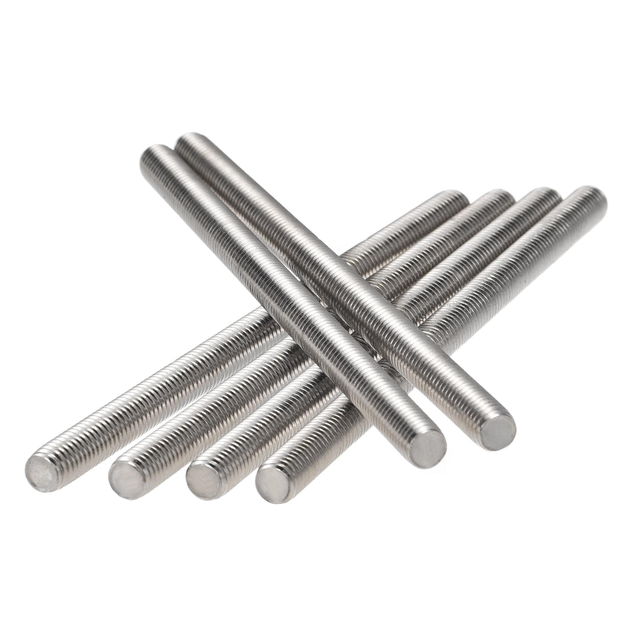 uxcell Lot de 6 tiges entièreent filetées 8 x 90 en acier inoxydable 304 pour filetage à droite
