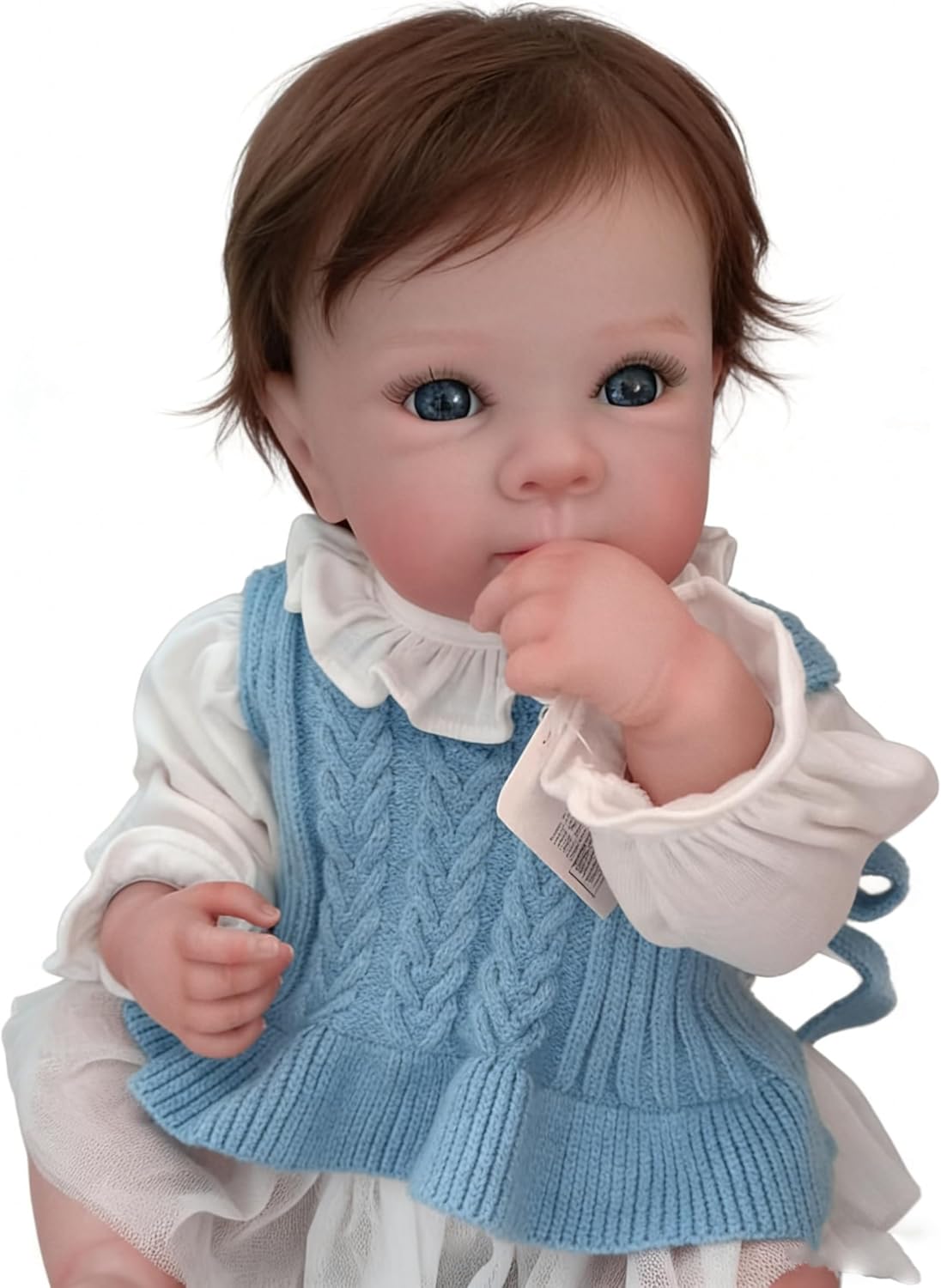 Anano Realistic Reborn Baby Doll Silicone Full Body Girl 18 Inch Lifelike Newborn Silicone Babies with Soft Body & Accessories, Waterproof Ideal Gift for Kids 3+ Years Old