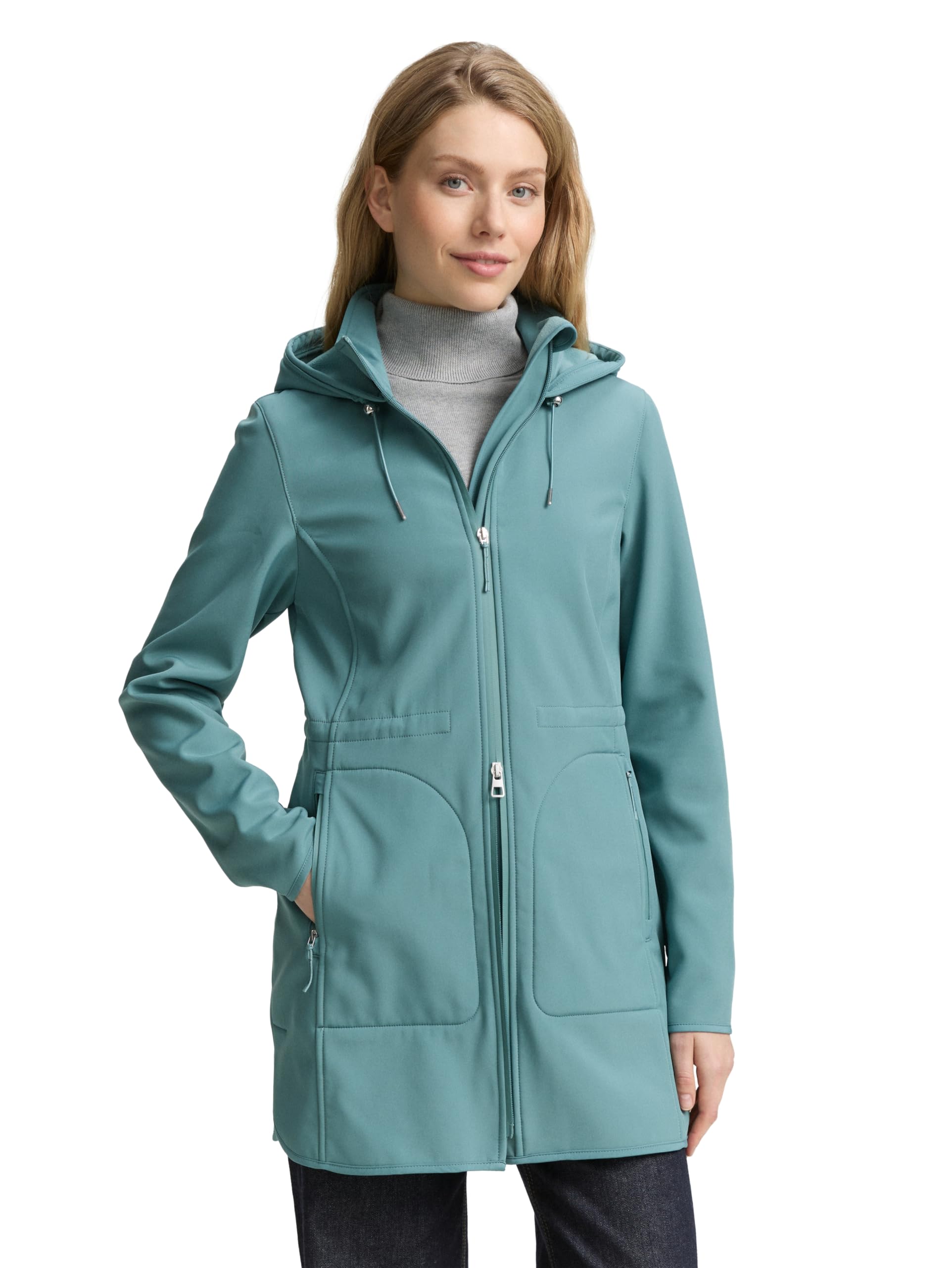TOM TAILOR Płaszcz damski 1049349, 10697-Sea Pine Green, XL, 10697 - Sea Pine Green, XL