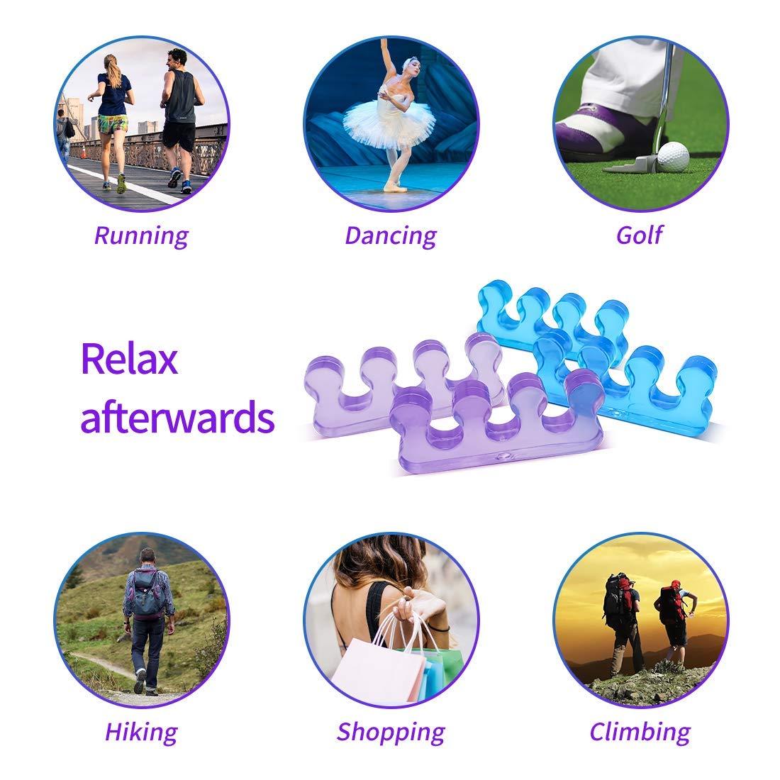 Toe Separators for Nail Polish,Toe Spacers,Pedicure Toe Separators for Separating Toenails or Nails,Easy Finger and Toenail Polish Grooming,Soft Gel Pedicure Kit. : Beauty & Personal Care