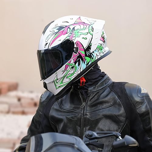 Miniatura 4 de Casco integral de motocicleta con visor dual para adultos, para bicicleta de calle, motocicleta de carreras, aprobado por DOT A8