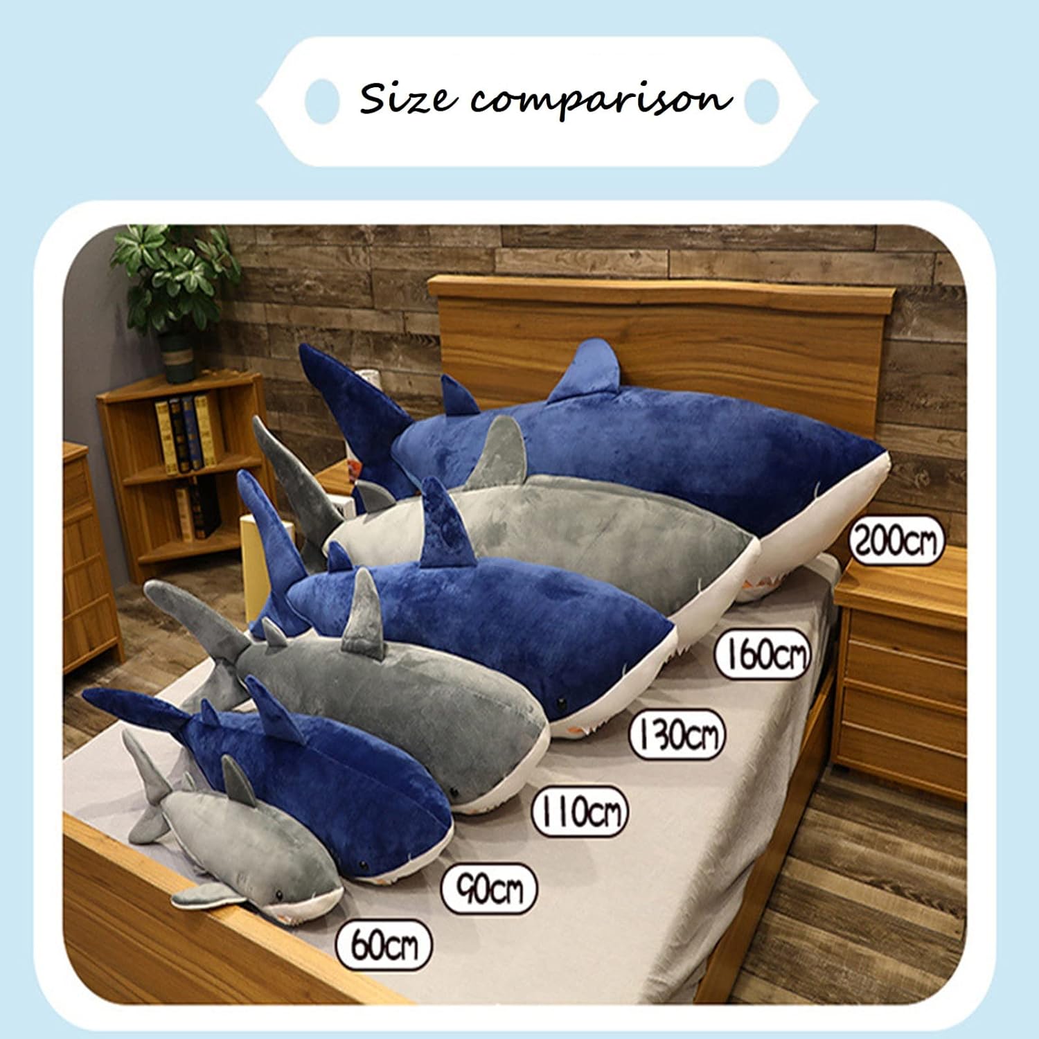 Tiny Heart Simulation Great White Shark Plush Toys, 23inch Soft Plush Great White Shark Stuffed Animal Dolls Cute Kids Birthday Gift Decorations Plush Toys