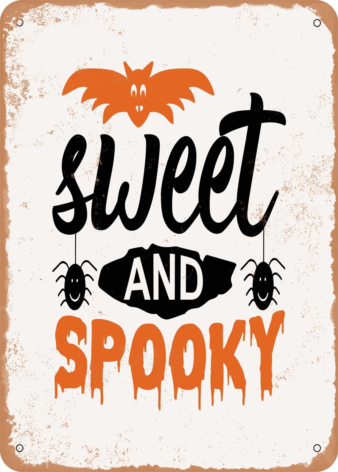 Miaomansenstore Metal Sign - Sweet And Spooky - 2 - Vintage Rusty Look Home Decor