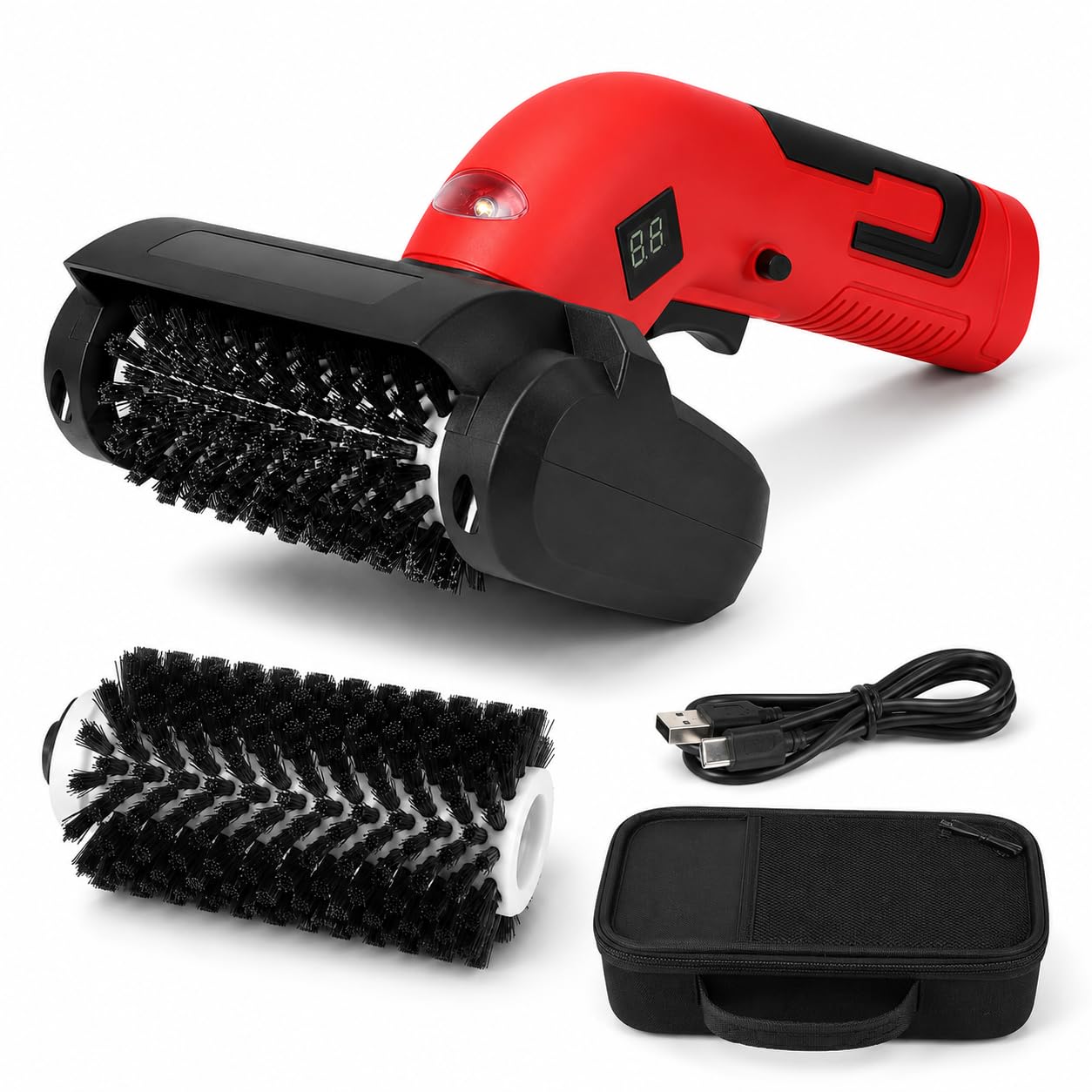Cepillo eléctrico inalámbrico para Barbacoa, Limpiador rotatorio de 1400 RPM.