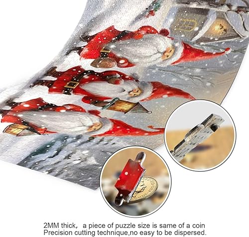 Miniatura 3 de Rompecabezas de gnomo de Navidad de 500 piezas para adultos, rompecabezas educativos de aprendizaje, juguetes familiares difíciles y desafiantes con
