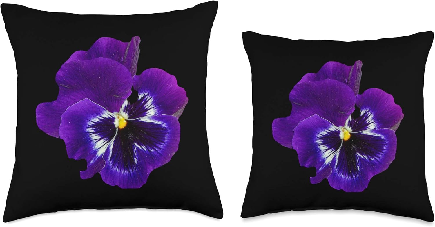 Giant Purple Pansy Remembrance February Flowers Gardening Throw Pillow