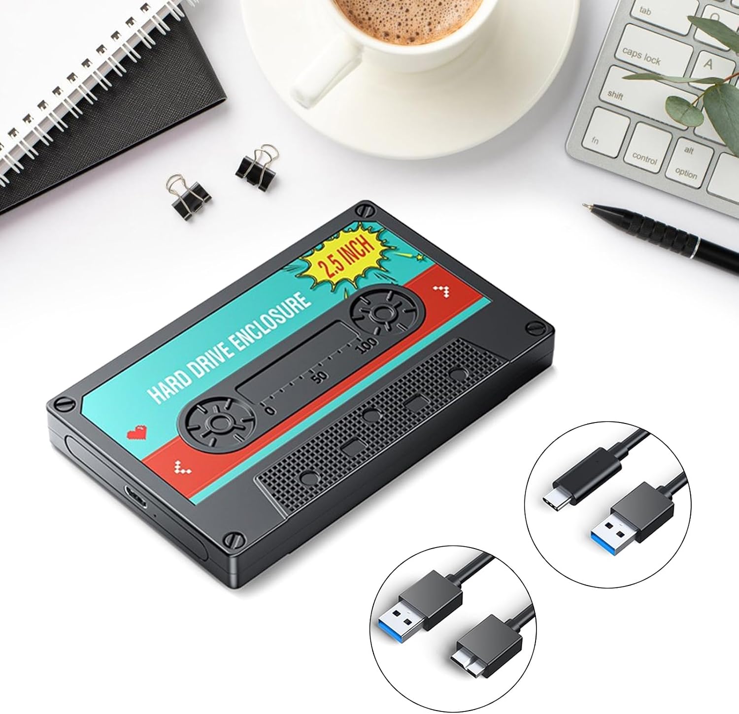 2.5inch Hard Drives Enclosure USB C/USB3.0 6Gbps External Hard Drives Case for 2.5inch Hard Disk Drives 6TB