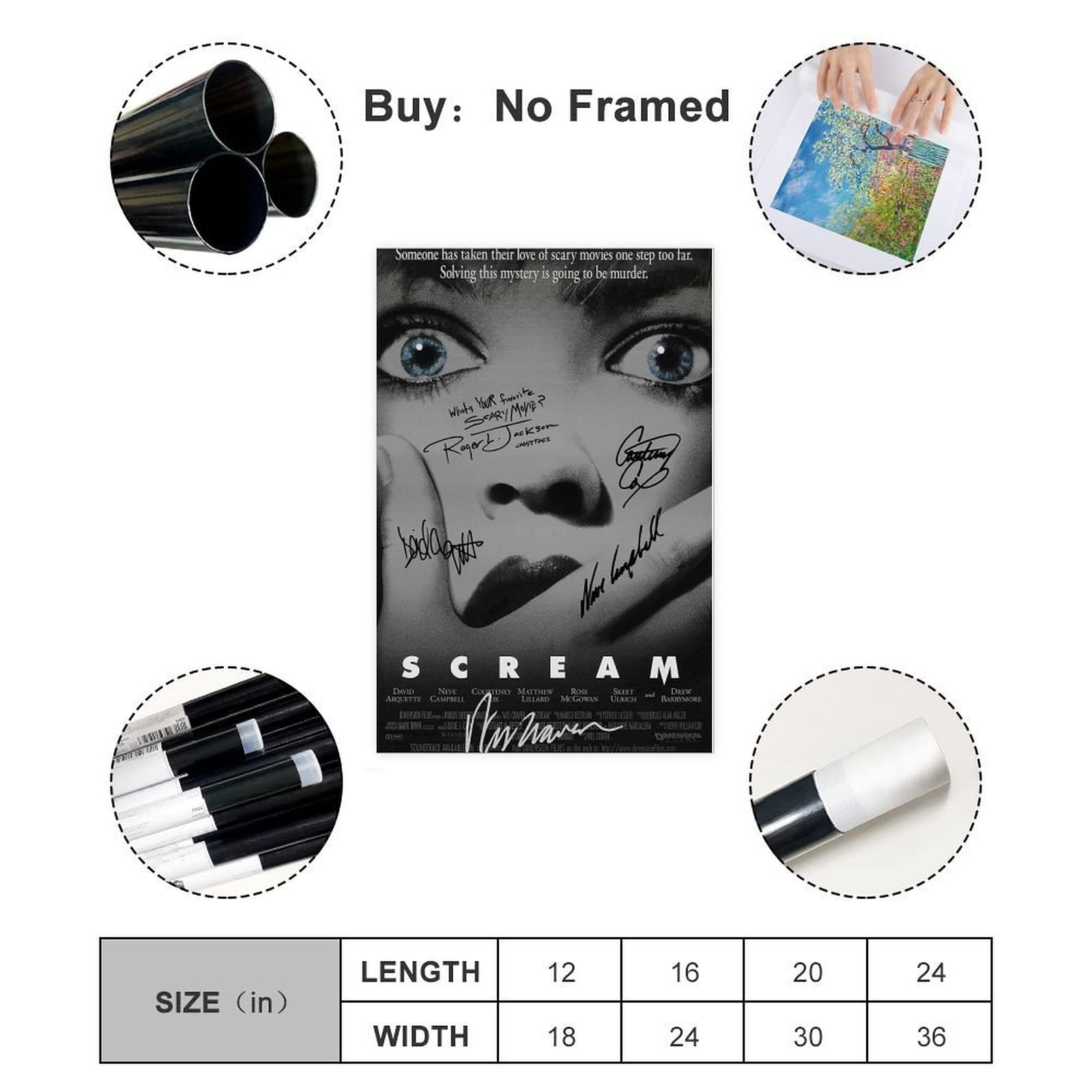VZRSQZK Scream Series Affiche décorative sur toile pour chambre à coucher 40 x 60 cm
