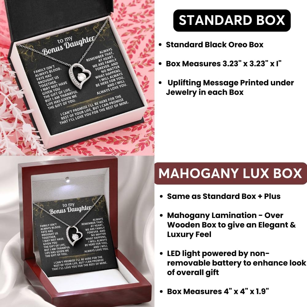 Jewelry TO MY BONUS DAUGHTER From Dad, Gift from Dad, Christmas, Necklace for bonus daughter, Birthday, Step daughter, Adult, FAMILY FOREVER