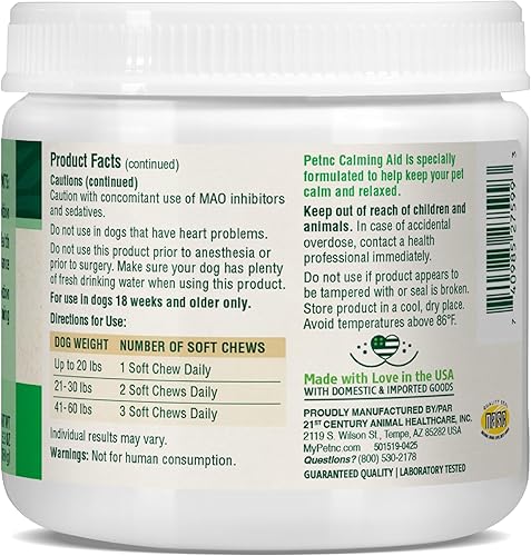 Miniatura 10 de Petnc Calming Aid - Masticables suaves para perros (120 unidades), para perros de todos los tamaños, ayuda a promover la calma y la relajación,