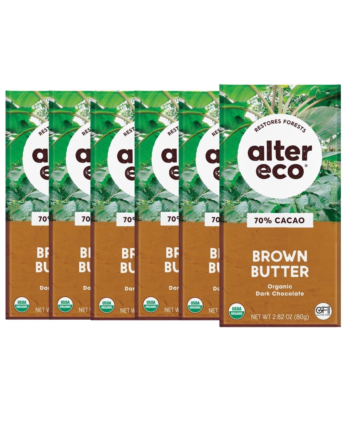 Alter Eco | Dark Chocolate Bars | Pure Dark Cocoa, Fair Trade, Organic, Non-GMO, Gluten Free (12-Pack Brown Butter)